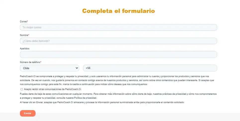Inicio - 2025 Formulario PedroCoach Coaching